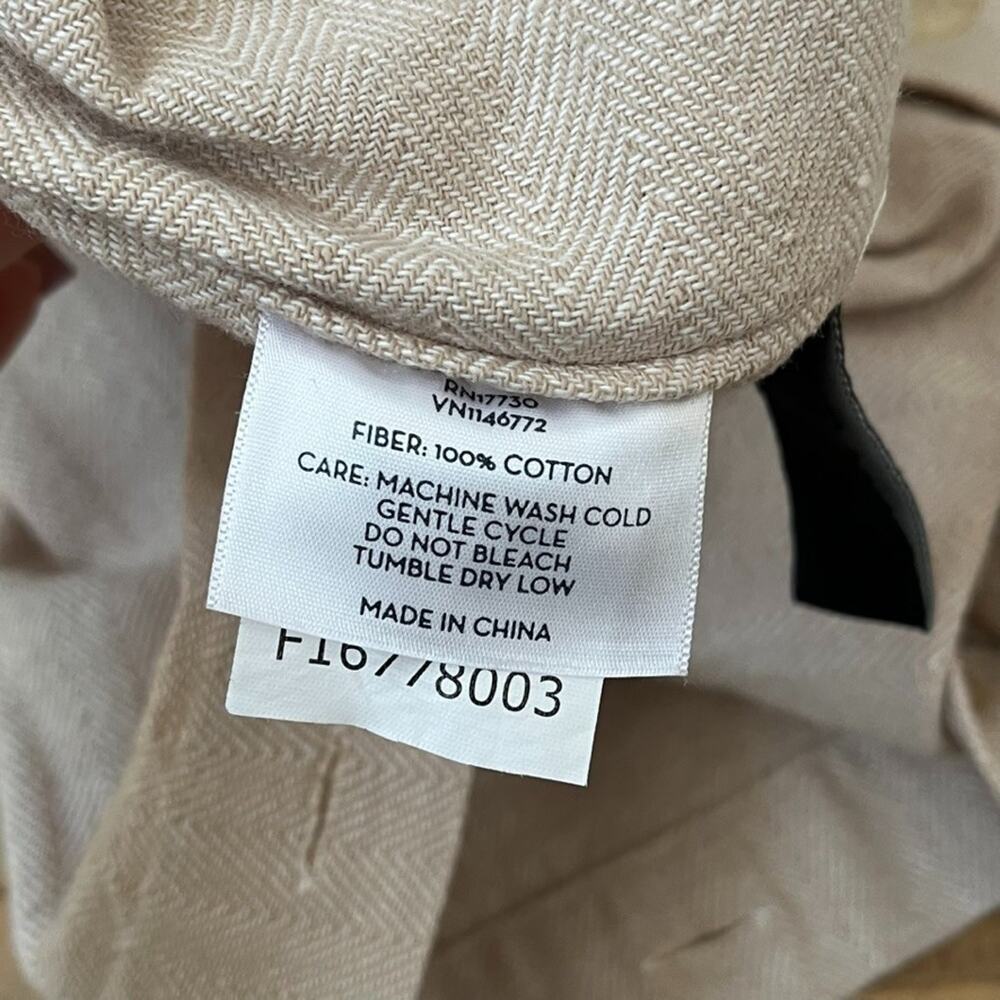 Vintage Modern Thomas O'Brien Duvet Cover Set 3 Piece Beige Herringbone - Picture 6 of 15